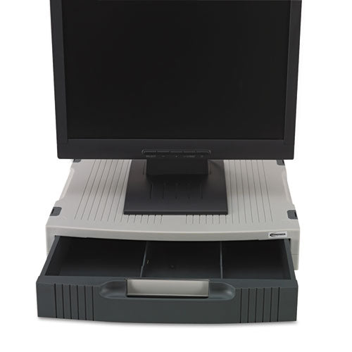 Image of Innovera® Basic Lcd Monitor/printer Stand, 15" X 11" X 3", Charcoal Gray/light Gray
