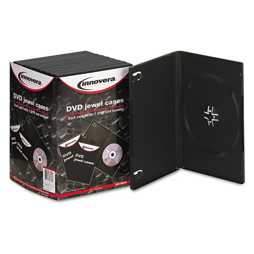 Image of Innovera® Standard Dvd Case, Black, 10/pack