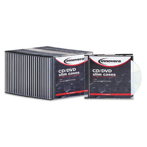 Image of Innovera® Cd/dvd Slim Jewel Cases, Clear/black, 25/pack