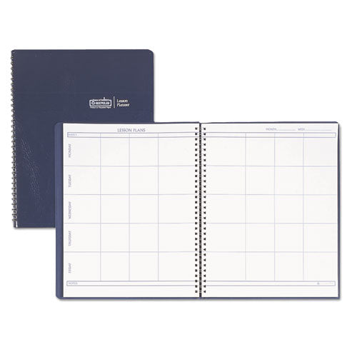 Image of House of Doolittle Recycled Lesson Plan Book, Weekly, Two-Page Spread (eight Classes), 11 X 8.5, Blue Cover