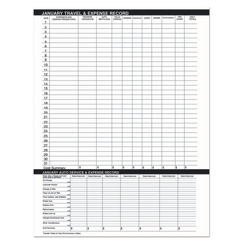 Image of House of Doolittle Recycled Two Year Monthly Planner with Expense Logs, 8.75 x 6.88, Black Cover, 24-Month: Jan 2025 to Dec 2026