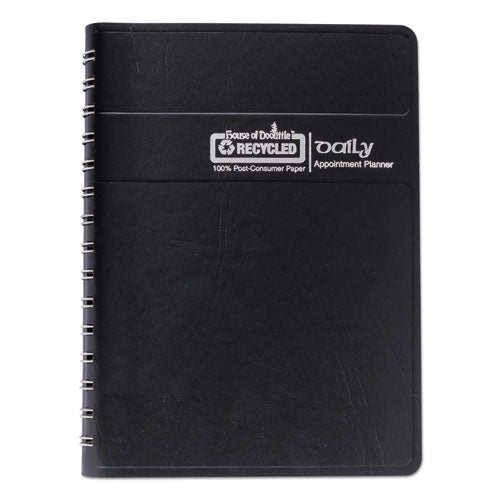 Image of House of Doolittle Memo Size Daily Appointment Book with 15-Minute Schedule, 8 x 5, Black Cover, 12-Month (Jan to Dec): 2025