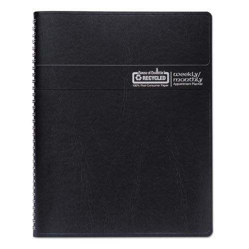 Image of House of Doolittle Recycled Wirebound Weekly/Monthly Planner, 11 x 8.5, Black Cover, 12-Month (Jan to Dec): 2025