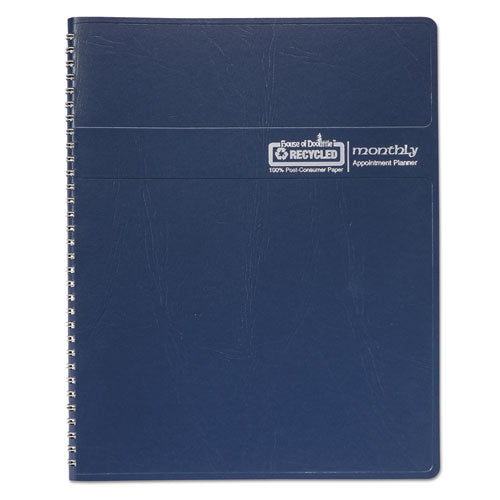 Image of House of Doolittle 14-Month Recycled Ruled Monthly Planner, 11 x 8.5, Blue Cover, 14-Month: Dec 2024 to Jan 2026
