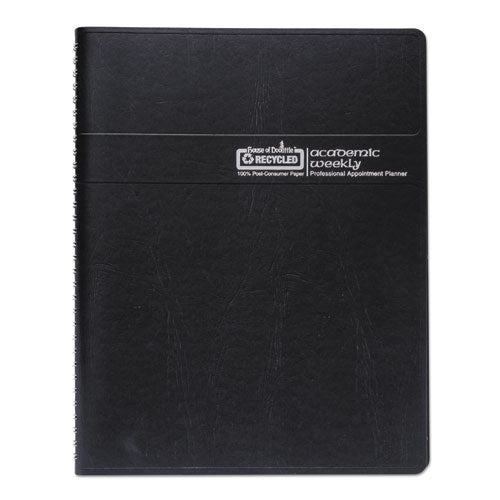 Image of House of Doolittle Academic Year Recycled Professional Weekly Planner, 11 x 8.5, Black Wirebound Soft Cover, 12-Month (Aug to July): 2024-2025