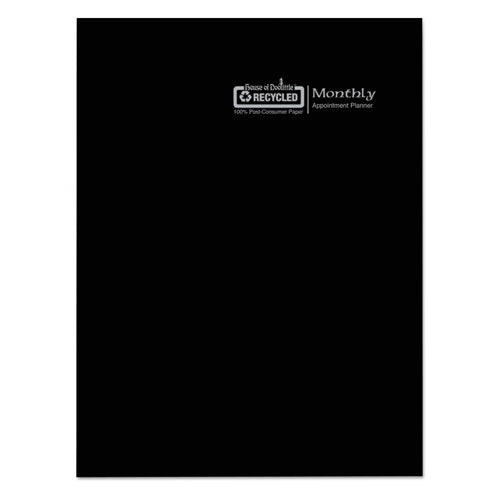 Image of House of Doolittle Recycled Ruled 14-Month Planner with Leatherette Cover, 10 x 7, Black Cover, 14-Month: Dec 2024 to Jan 2026