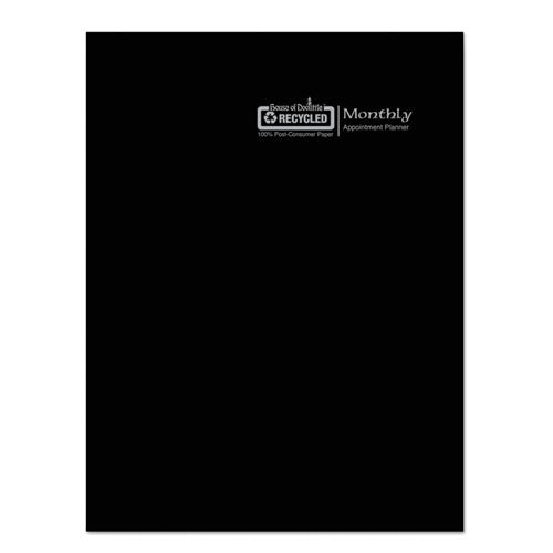Image of House of Doolittle Recycled Ruled 14-Month Planner with Leatherette Cover, 11 x 8.5, Black Cover, 14-Month: Dec 2024 to Jan 2026
