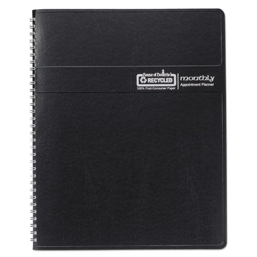 Image of House of Doolittle 14-Month Recycled Ruled Monthly Planner, 11 x 8.5, Black Cover, 14-Month: Dec 2024 to Jan 2026