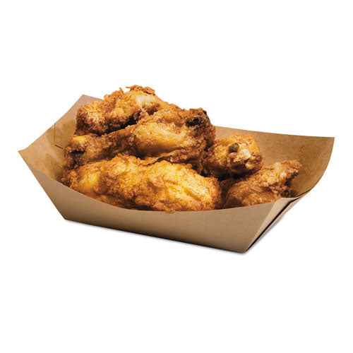Image of Bagcraft EcoCraft Food Trays, 3 lb Capacity, Natural, Paper, 500/Carton