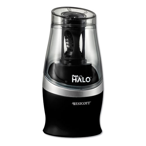 Image of Westcott® Halo Colored Pencil Non-Stick Electric Sharpener, Ac-Powered, 3.5 X 6.75, Black/silver