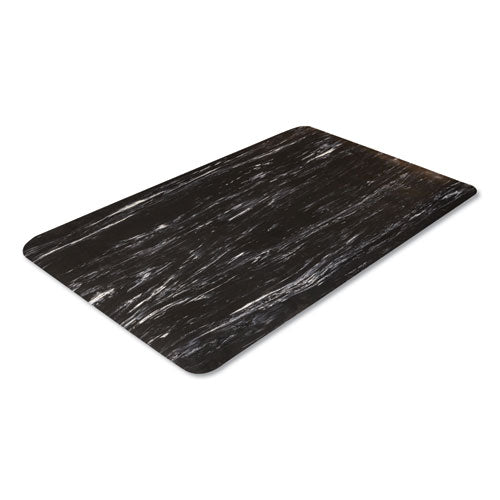 Image of Crown Cushion-Step Marbleized Rubber Mat, 36 x 60, Black