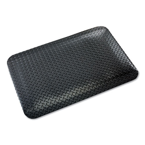 Image of Crown Industrial Deck Plate Anti-Fatigue Mat, Vinyl, 24 X 36, Black