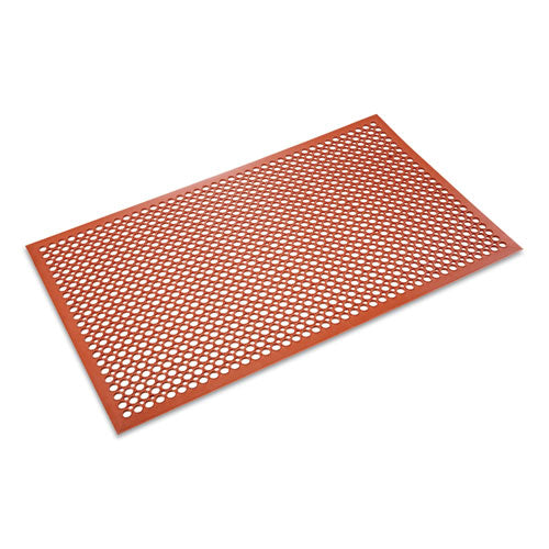 Image of Crown Safewalk-Light Heavy-Duty Anti-Fatigue Mat, Rubber, 36 X 60, Terra Cotta