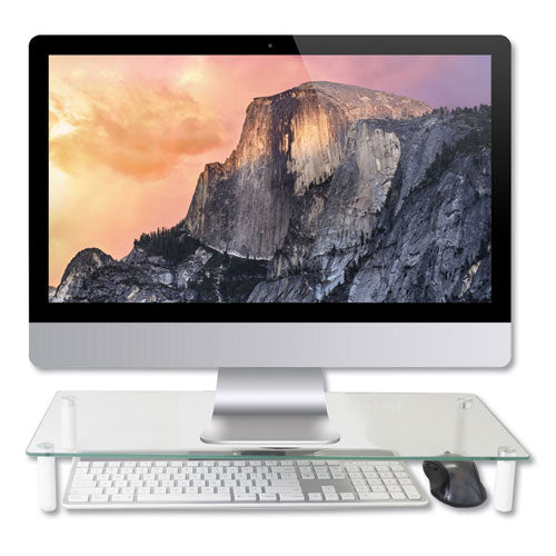 Image of Kantek Glass Monitor Riser, 22" X 8.25" X 3.25", Clear, Supports 40 Lbs