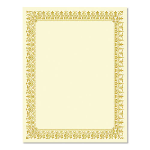 Image of Southworth® Premium Certificates, 8.5 X 11, Ivory/gold With Fleur Gold Foil Border, 15/pack