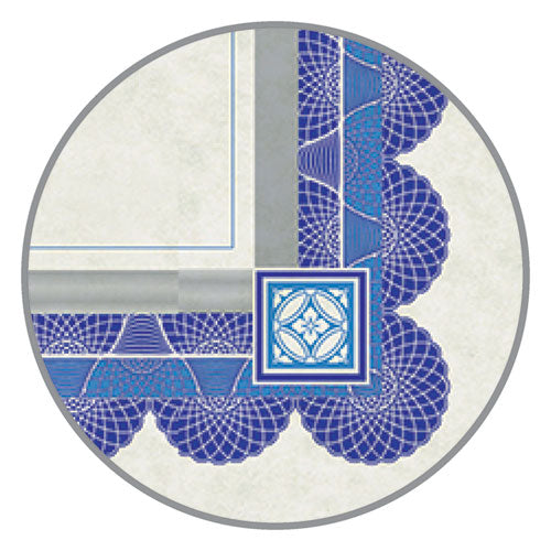 Image of Southworth® Parchment Certificates, Academic, 8.5 X 11, Ivory With Blue/silver Foil Border, 15/pack