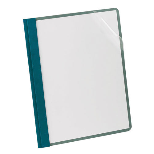 Image of Oxford Earthwise By Oxford 100% Recycled Clear Front Report Covers, 3-Prong Fastener, 0.5" Capacity, 8.5 X 11, Clear/blue, 25/box