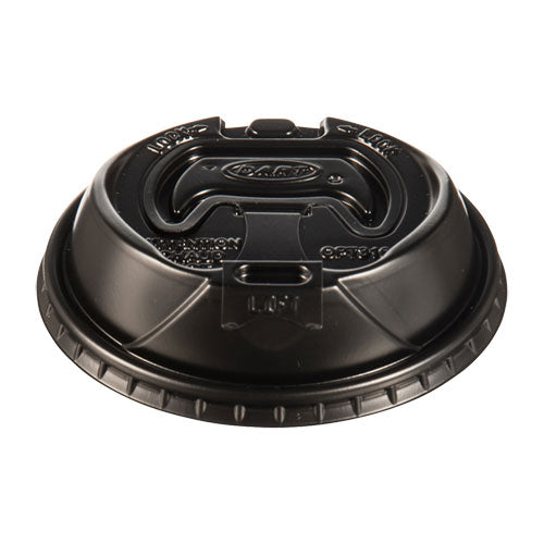 Image of Dart® Optima Reclosable Lids for Hot Paper Cups, Fits 10 oz to 24 oz Hot Cups, Plastic, Black, 1,000/Carton
