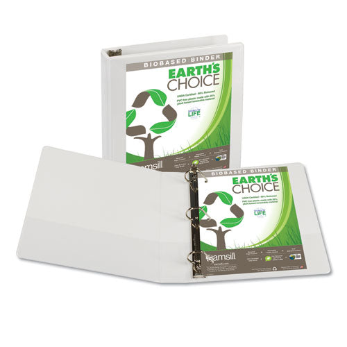 Image of Samsill® Earth's Choice Plant-Based D-Ring View Binder, 3 Rings, 1.5" Capacity, 11 x 8.5, White