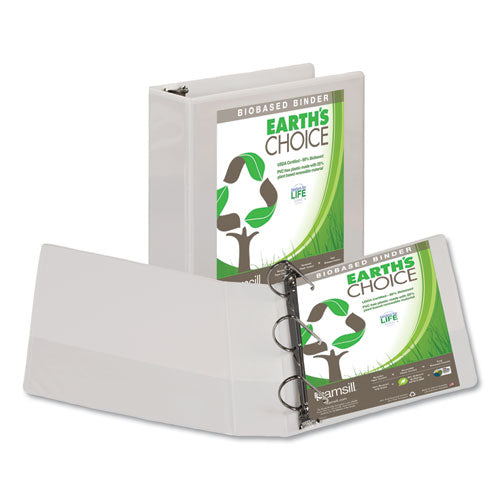 Image of Samsill® Earth's Choice Plant-Based D-Ring View Binder, 3 Rings, 3" Capacity, 11 x 8.5, White