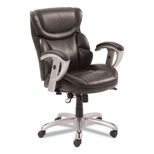 Image of SertaPedic® Emerson Task Chair, Supports Up To 300 Lb, 18.75" To 21.75" Seat Height, Brown Seat/back, Silver Base