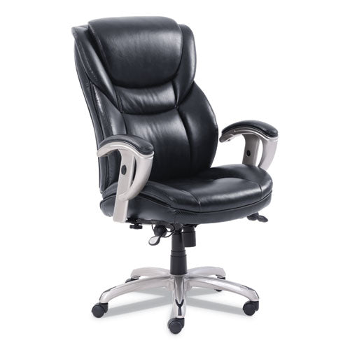 Image of SertaPedic® Emerson Executive Task Chair, Supports Up To 300 Lb, 19" To 22" Seat Height, Black Seat/back, Silver Base