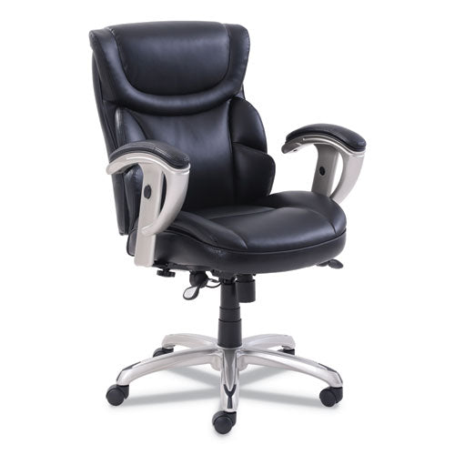 Image of SertaPedic® Emerson Task Chair, Supports Up To 300 Lb, 18.75" To 21.75" Seat Height, Black Seat/back, Silver Base