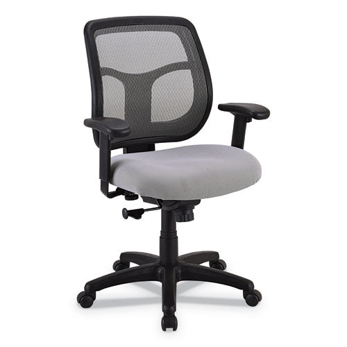 Image of Eurotech Apollo Mid-Back Mesh Chair, 18.1" To 21.7" Seat Height, Silver Seat, Silver Back, Black Base