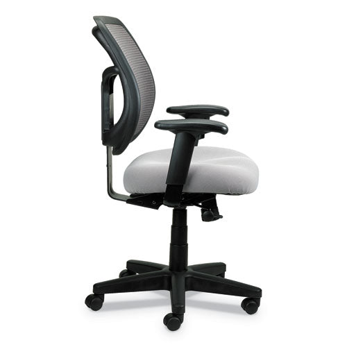 Image of Eurotech Apollo Mid-Back Mesh Chair, 18.1" To 21.7" Seat Height, Silver Seat, Silver Back, Black Base