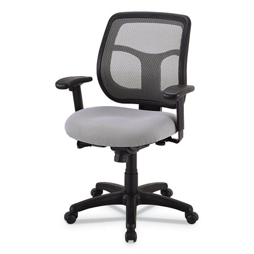 Image of Eurotech Apollo Mid-Back Mesh Chair, 18.1" To 21.7" Seat Height, Silver Seat, Silver Back, Black Base