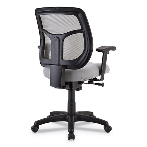 Image of Eurotech Apollo Mid-Back Mesh Chair, 18.1" To 21.7" Seat Height, Silver Seat, Silver Back, Black Base