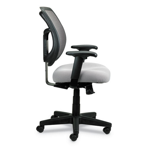 Image of Eurotech Apollo Mid-Back Mesh Chair, 18.1" To 21.7" Seat Height, Silver Seat, Silver Back, Black Base
