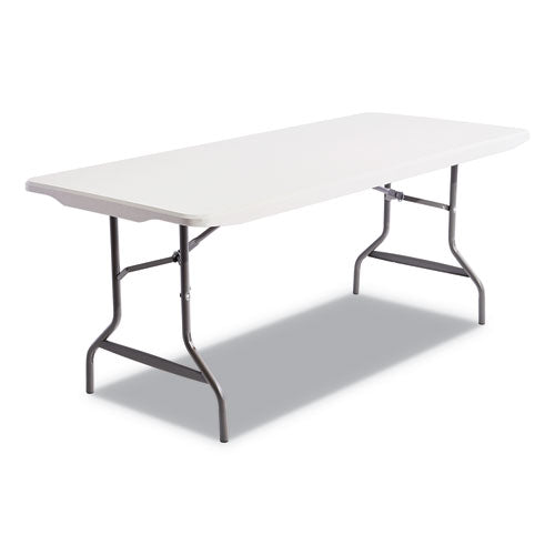 Image of Alera® Resin Rectangular Folding Table, Square Edge, 72w X 30d X 29h, Platinum