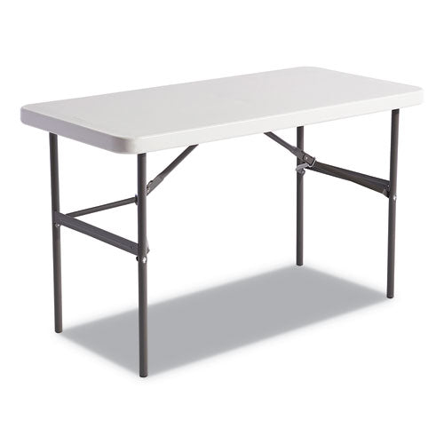 Image of Alera® Banquet Folding Table, Rectangular, Radius Edge, 48w x 24d x 29h, Platinum/Charcoal