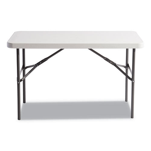 Image of Alera® Banquet Folding Table, Rectangular, Radius Edge, 48w x 24d x 29h, Platinum/Charcoal
