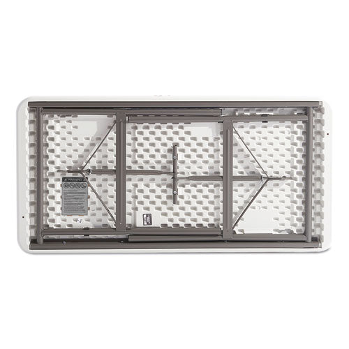 Image of Alera® Resin Rectangular Folding Table, Square Edge, 72w X 30d X 29h, Platinum