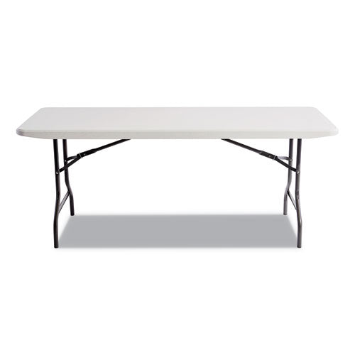 Image of Alera® Resin Rectangular Folding Table, Square Edge, 72w X 30d X 29h, Platinum