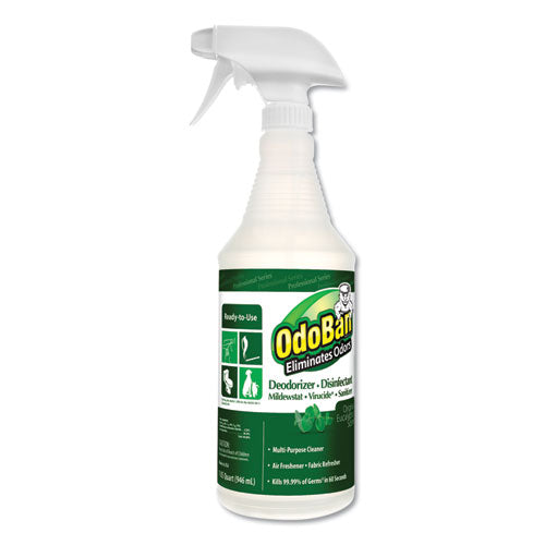 Image of OdoBan® RTU Odor Eliminator and Disinfectant, Eucalyptus Scent, 32 oz Spray Bottle