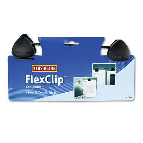 Image of Kensington® Flexclip Gooseneck Copyholder, Monitor/laptop Mount, Plastic, Black