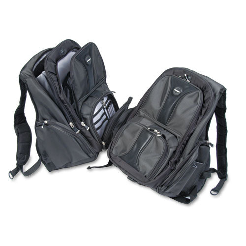 Image of Kensington® Contour Laptop Backpack, Fits Devices Up to 17", Ballistic Nylon, 15.75 x 9 x 19.5, Black