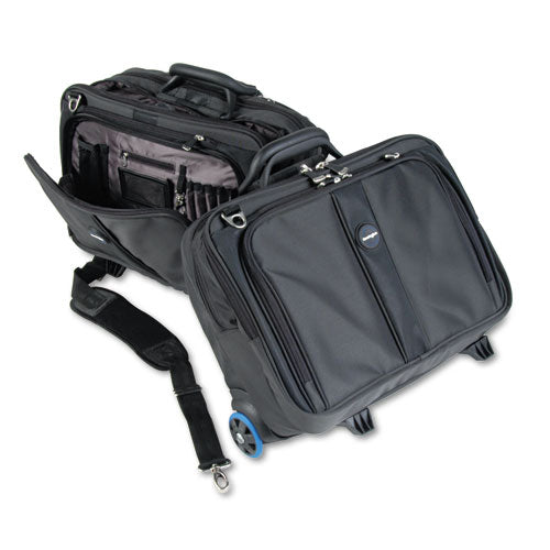 Image of Kensington® Contour Rolling Laptop Case, Fits Devices Up to 17", Ballistic Nylon, 17.5 x 9.5 x 13, Black