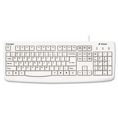Image of Kensington® Pro Fit Usb Washable Keyboard, 104 Keys, White
