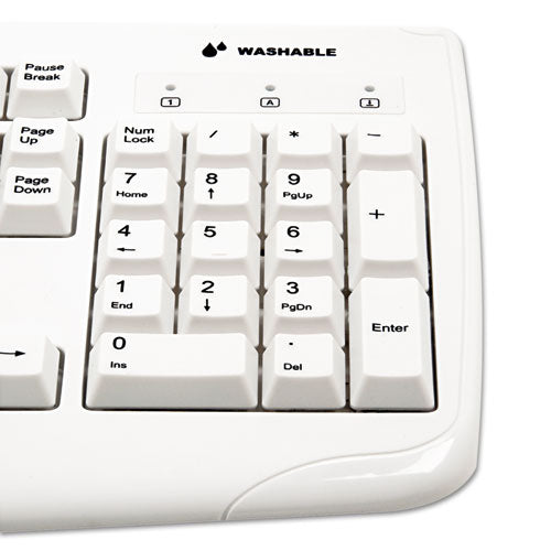 Image of Kensington® Pro Fit Usb Washable Keyboard, 104 Keys, White