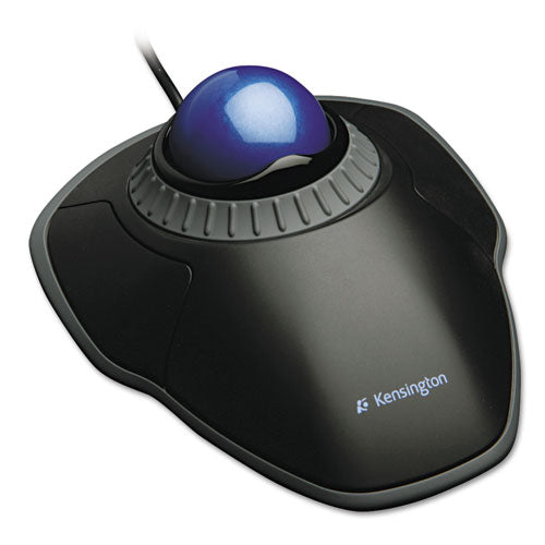 Image of Kensington® Orbit Trackball With Scroll Ring, Usb 2.0, Left/right Hand Use, Black/blue