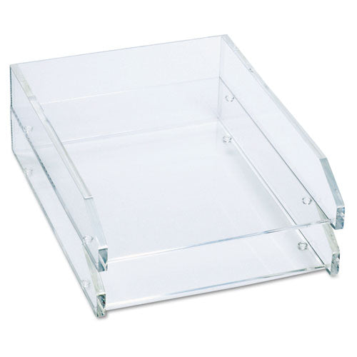 Image of Kantek Clear Acrylic Letter Tray, 2 Sections, Letter Size Files, 10.5" X 13.75" X 2.5", Clear, 2/pack