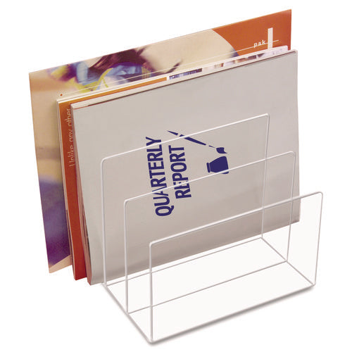Image of Kantek Clear Acrylic Desk File, 3 Sections, Letter to Legal Size Files, 8" x 6.5" x 7.6", Clear