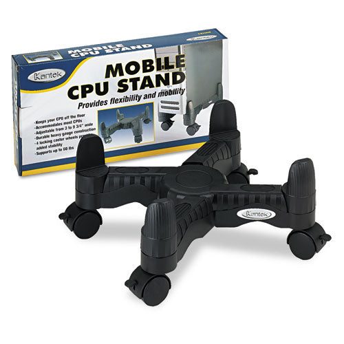 Image of Kantek Mobile CPU Stand, Supports 60 lb, 4.5w x 16d x 7h, Black