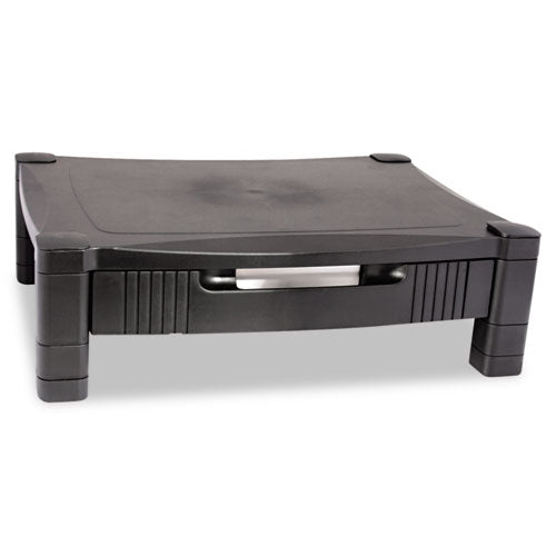 Image of Kantek Monitor Stand With Drawer, 17" X 13.25" X 3" To 6.5", Black, Supports 50 Lbs