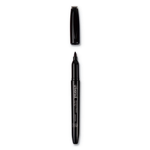 Image of Universal Pen-Style Permanent Marker Value Pack, Fine Bullet Tip, Black, 60/pack