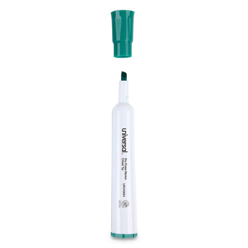 Image of Universal Dry Erase Marker, Broad Chisel Tip, Green, Dozen